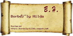 Borbély Hilda névjegykártya